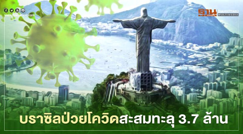 บราซิลป่วยโควิด-19 สะสมทะลุ 3.7 ล้านคน