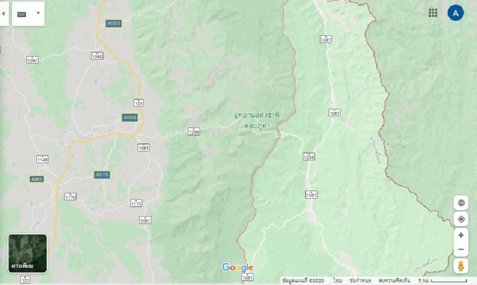 ทางหลวง1256 ตัดผ่านอุทยานแห่งชาติภูคา