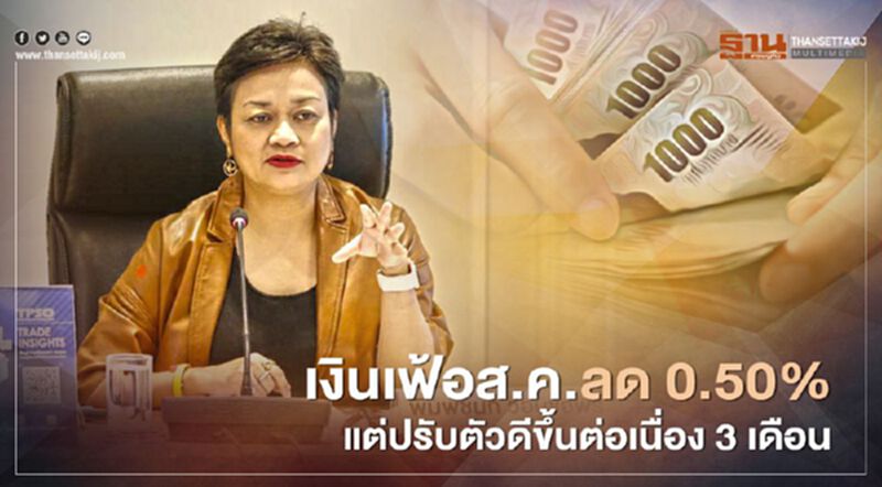 เงินเฟ้อส.ค.ลด 0.50% แต่ปรับตัวดีขึ้นต่อเนื่อง 3 เดือน เงินเฟ้อส.ค.ลด 0.50% แต่ปรับตัวดีขึ้นต่อเนื่อง 3 เดือน