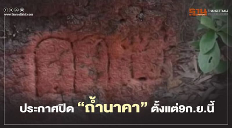 ประกาศปิด "ถ้ำนาคา" หลังพบนักท่องเที่ยวขีดเขียนหิน -โรยแป้ง ประกาศปิด "ถ้ำนาคา" หลังพบนักท่องเที่ยวขีดเขียนหิน -โรยแป้ง