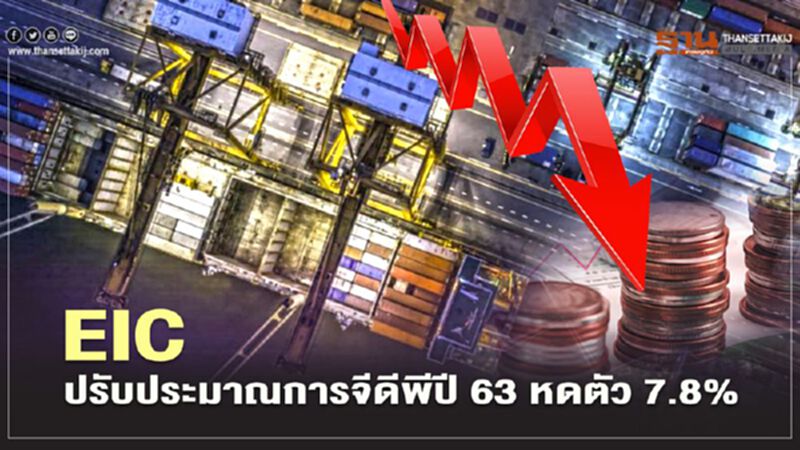 EIC ปรับประมาณการจีดีพีปี 63 หดตัว 7.8% EIC ปรับประมาณการจีดีพีปี 63 หดตัว 7.8%
