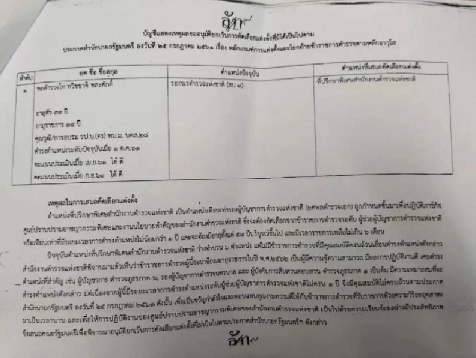 สตช.ยันแต่งตั้ง"ตำรวจ-ลูกบิ๊กแป๊ะ"ถูกต้องระเบียบ-คุณสมบัติครบ