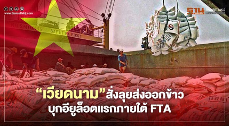 เวียดนามสั่งลุยส่งออกข้าว บุกอียูล็อตแรกภายใต้ FTA เวียดนามสั่งลุยส่งออกข้าว บุกอียูล็อตแรกภายใต้ FTA