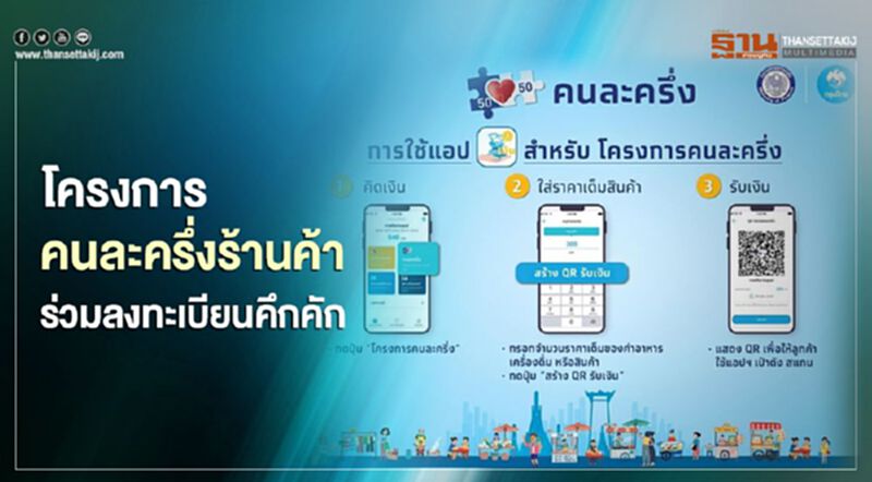 โครงการคนละครึ่งร้านค้าร่วมลงทะเบียนกว่า 1.6 แสนร้านค้า โครงการคนละครึ่งร้านค้าร่วมลงทะเบียนกว่า 1.6 แสนร้านค้า