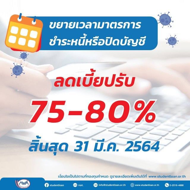 กยศ.ขยายเวลาลดเบี้ยปรับถึง 31 มี.ค. 64 ​