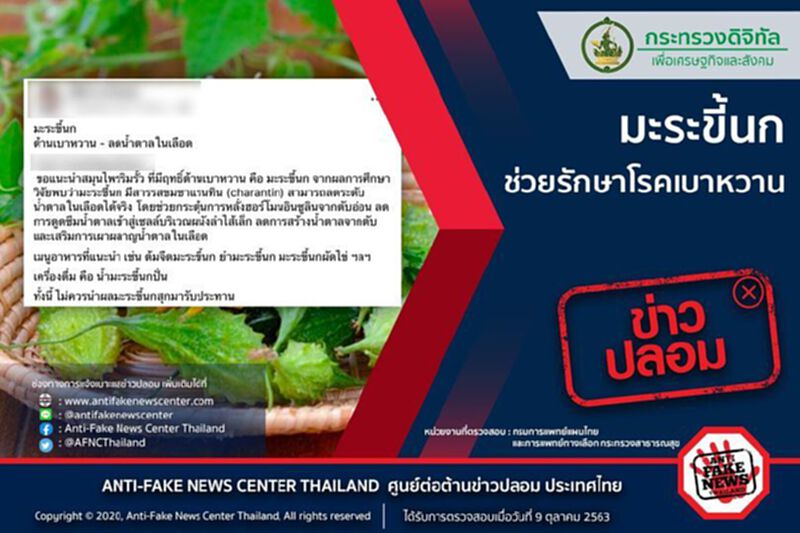 ข่าวปลอม อย่าแชร์! มะระขี้นก ช่วยรักษาโรคเบาหวาน ข่าวปลอม อย่าแชร์! มะระขี้นก ช่วยรักษาโรคเบาหวาน