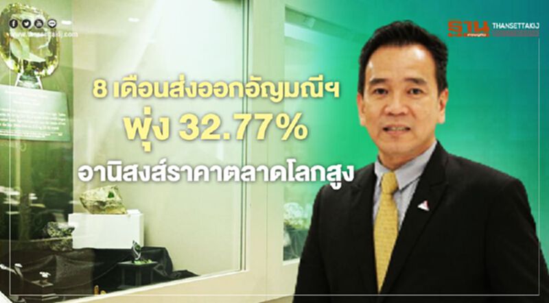 8เดือนส่งออกอัญมณีฯพุ่ง32.77% อานิสงส์ราคาตลาดโลกสูง 8เดือนส่งออกอัญมณีฯพุ่ง32.77% อานิสงส์ราคาตลาดโลกสูง