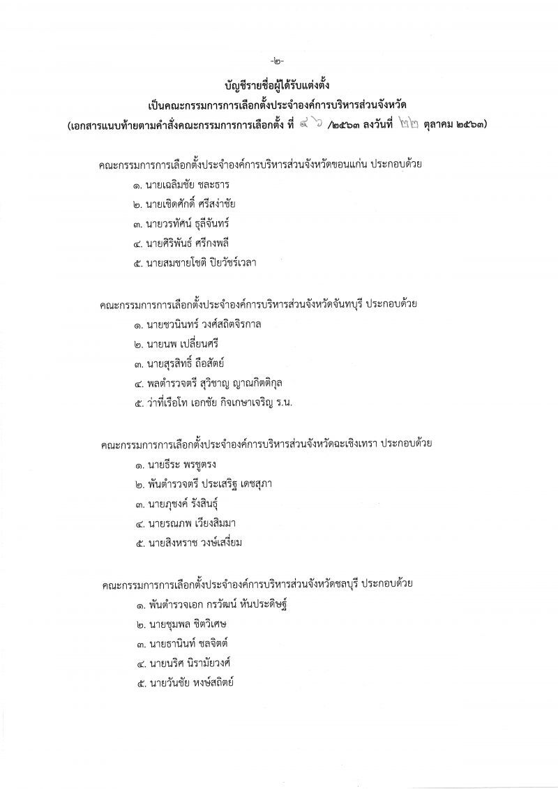 เช็กชื่อที่นี่  ตั้งแล้วกกต.ประจำอบจ.76จังหวัด