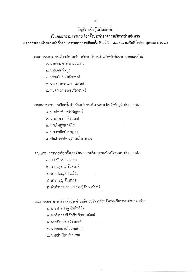 เช็กชื่อที่นี่  ตั้งแล้วกกต.ประจำอบจ.76จังหวัด