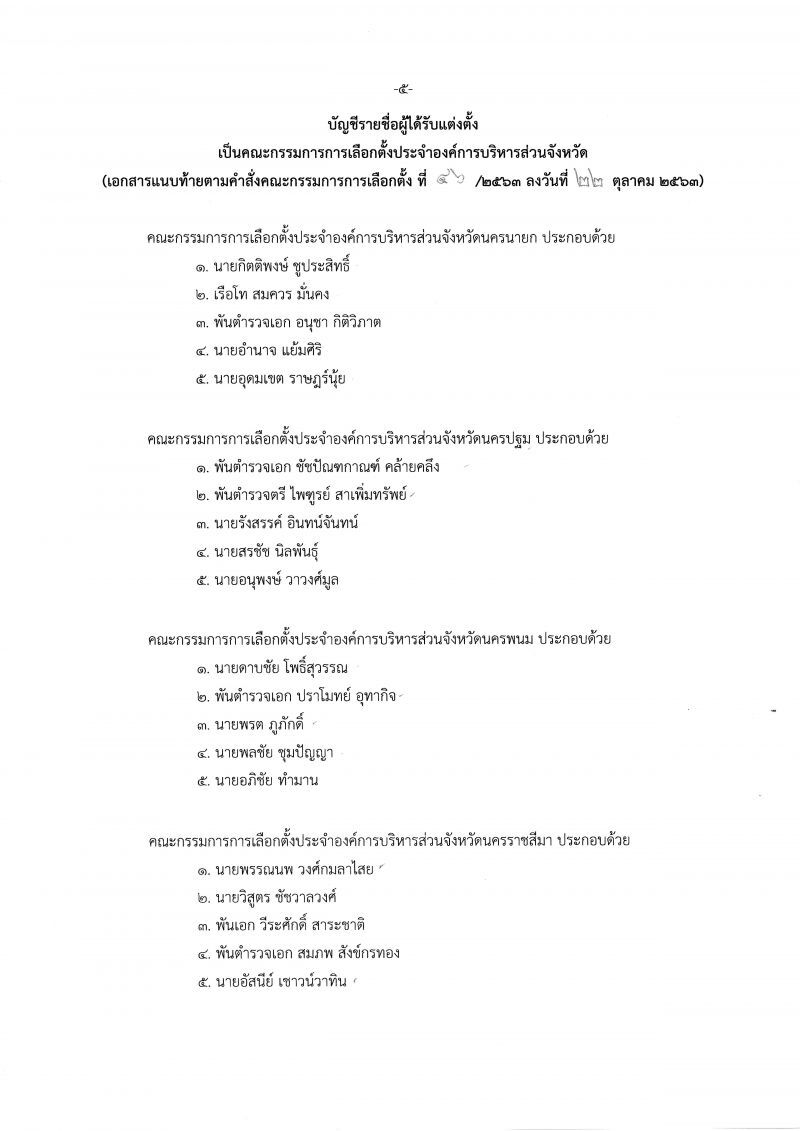 เช็กชื่อที่นี่  ตั้งแล้วกกต.ประจำอบจ.76จังหวัด