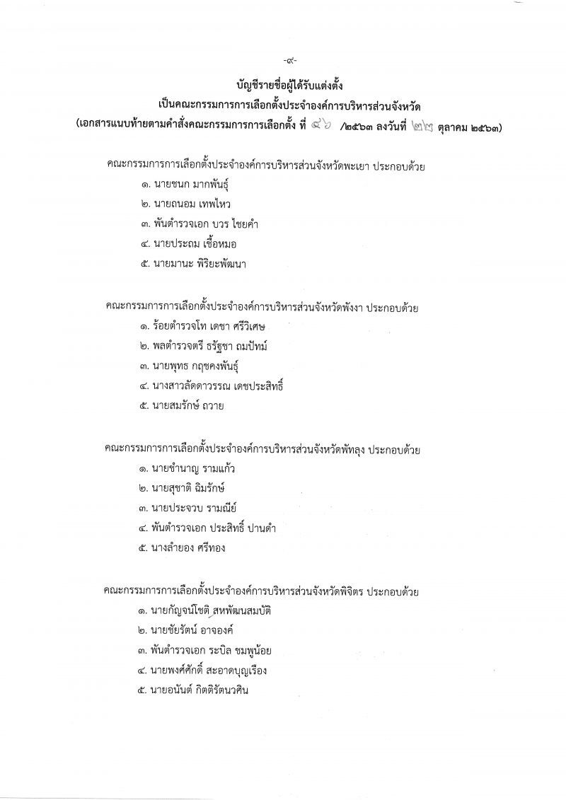 เช็กชื่อที่นี่  ตั้งแล้วกกต.ประจำอบจ.76จังหวัด