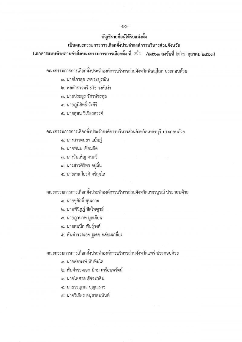 เช็กชื่อที่นี่  ตั้งแล้วกกต.ประจำอบจ.76จังหวัด