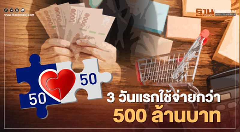 โครงการคนละครึ่งลงทะเบียน 3 วันแรกมียอดใช้จ่ายกว่า 500 ล้านบาท โครงการคนละครึ่งลงทะเบียน 3 วันแรกมียอดใช้จ่ายกว่า 500 ล้านบาท