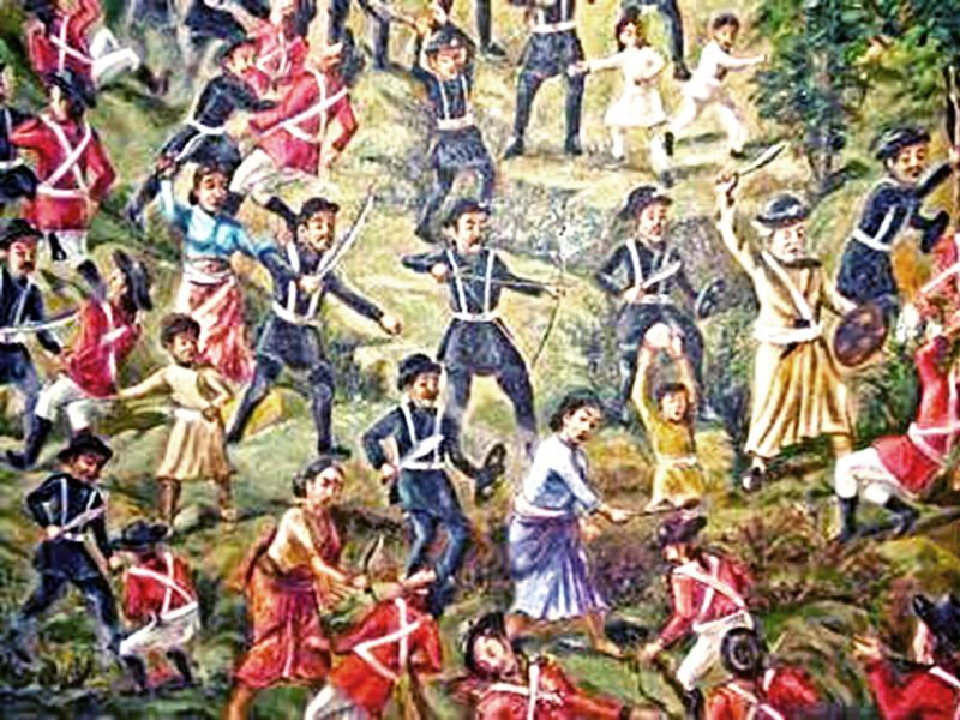 รูปชาวหิมาลัยหญิงชาย ใช้มีดกรุ_กรี ประจัญบานทหารอังกฤษ