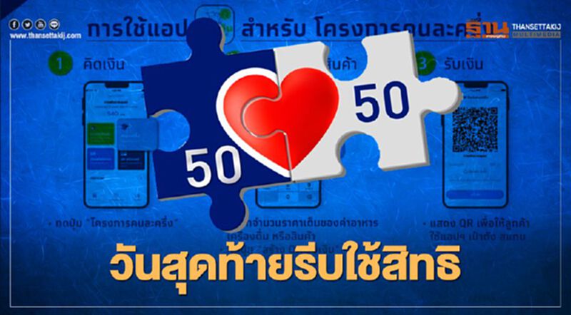 คนละครึ่ง เตือนครั้งสุดท้ายวันนี้ใครได้สิทธิก่อน 23 ต.ค.ยังไม่ใช้จ่ายก่อน 5 ทุ่ม ถูกตัดสิทธิแน่นอน คนละครึ่ง เตือนครั้งสุดท้ายวันนี้ใครได้สิทธิก่อน 23 ต.ค.ยังไม่ใช้จ่ายก่อน 5 ทุ่ม ถูกตัดสิทธิแน่นอน