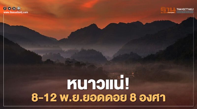 ยอดดอยหนาวปากสั่น!วันที่ 8 – 12 พ.ย.อุณหภูมิต่ำสุด 8-13 องศา ยอดดอยหนาวปากสั่น!วันที่ 8 – 12 พ.ย.อุณหภูมิต่ำสุด 8-13 องศา
