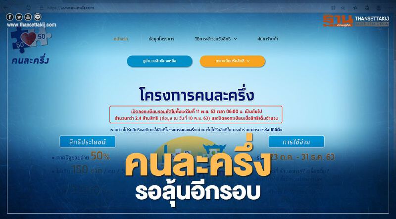 ลงทะเบียนคนละครึ่ง รอลุ้นอีก 14 วัน ได้สิทธิแล้วไม่ใช้