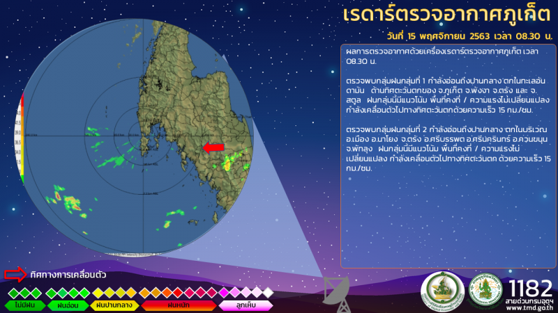 เรดาร์ตรวจอากาศภูเก็ต วันที่ 15 พ.ย. 2563