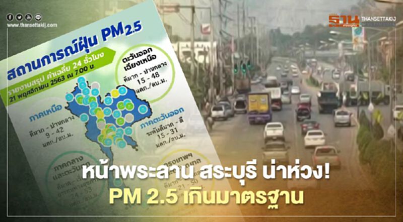 ตรวจพบ พื้นที่ หน้าพระลาน สระบุรี ค่าฝุ่น PM 2.5 เกินมาตรฐาน ตรวจพบ พื้นที่ หน้าพระลาน สระบุรี ค่าฝุ่น PM 2.5 เกินมาตรฐาน