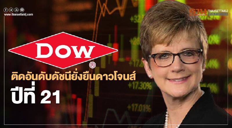  Dow ติดอันดับดัชนีความยั่งยืนดาวโจนส์ปีที่ 21