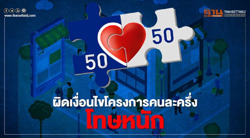 เตือน!ประชาชน-ร้านค้า ผิดเงื่อนไขคนละครึ่ง โทษหนักจำคุก 7 ปี เตือน!ประชาชน-ร้านค้า ผิดเงื่อนไขคนละครึ่ง โทษหนักจำคุก 7 ปี