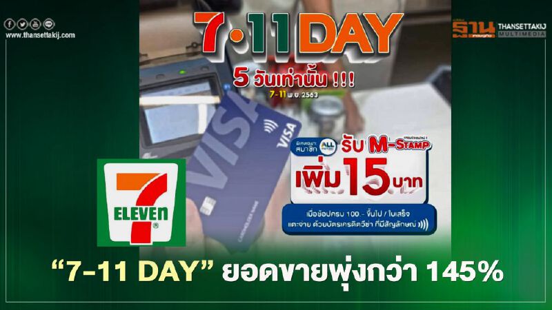 เซเว่นฯ เปิดแนวรบอีคอมเมิร์ซเต็มสูบ หลัง “7-11 DAY” ยอดขายพุ่งกว่า 145% 