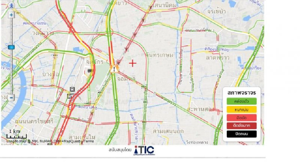 สภาพการจราจรรอบห้าแยกลาดพร้าวเมื่อเวลา 16.00 น. 