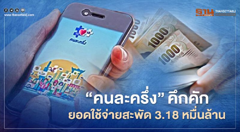 "คนละครึ่ง"ใช้จ่ายสะพัด 3.18 หมื่นล้าน คนใช้สิทธิ์ 9.51 ล้านคน "คนละครึ่ง"ใช้จ่ายสะพัด 3.18 หมื่นล้าน คนใช้สิทธิ์ 9.51 ล้านคน