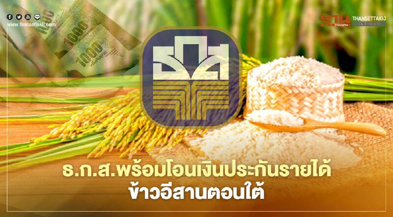 ธ.ก.ส. เตรียมโอนเงินประกันรายได้ข้าวไร่ละ 500 ให้ผู้ปลูกข้าวทางอีสานตอนใต้ ธ.ก.ส. เตรียมโอนเงินประกันรายได้ข้าวไร่ละ 500 ให้ผู้ปลูกข้าวทางอีสานตอนใต้