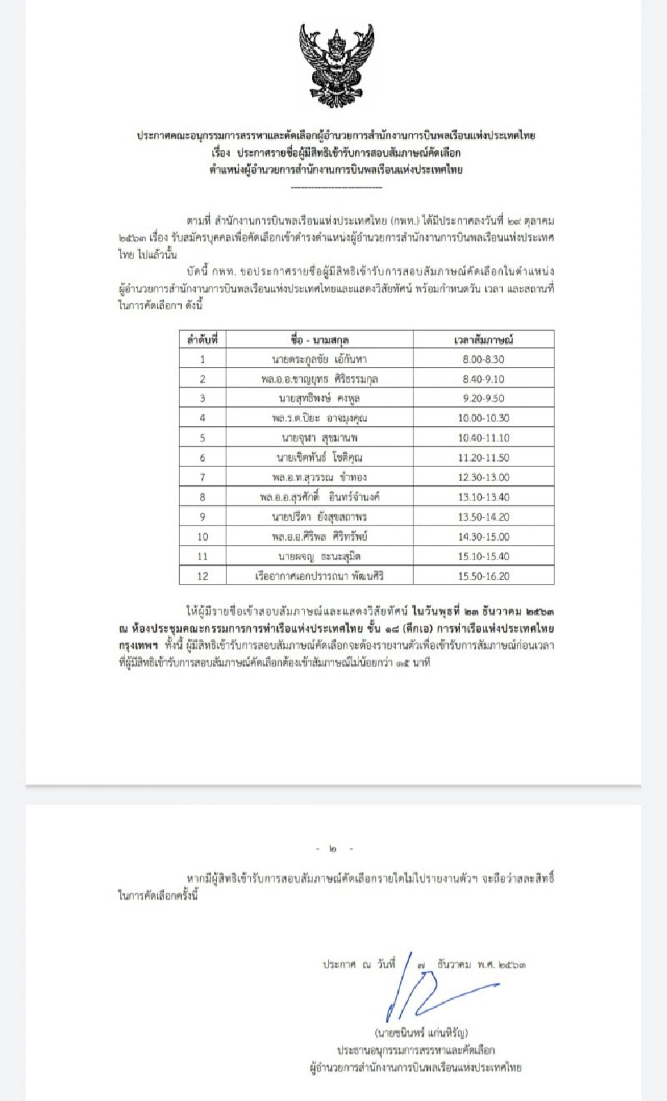 เปิด 12 รายชื่อผู้สมัครชิงเก้าอี้ผู้อำนวยการกพท.