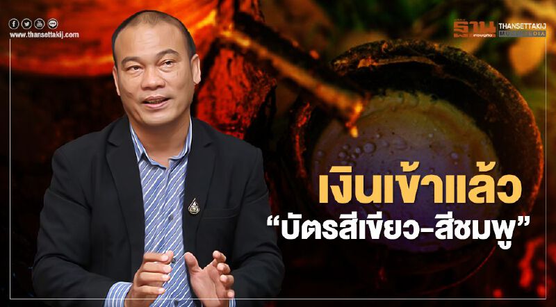 “ประกันรายได้ยางพารา” เงินเข้าแล้ว ธ.ก.ส. โอนเงินให้ “บัตรสีเขียว-สีชมพู” เฮลั่น