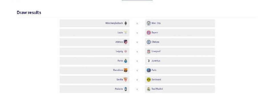 ผลจับสลากประกบคู่ฟุตบอลยูฟ่า แชมเปียนส์ลีก(UCL) รอบ 16 ทีมสุดท้าย
