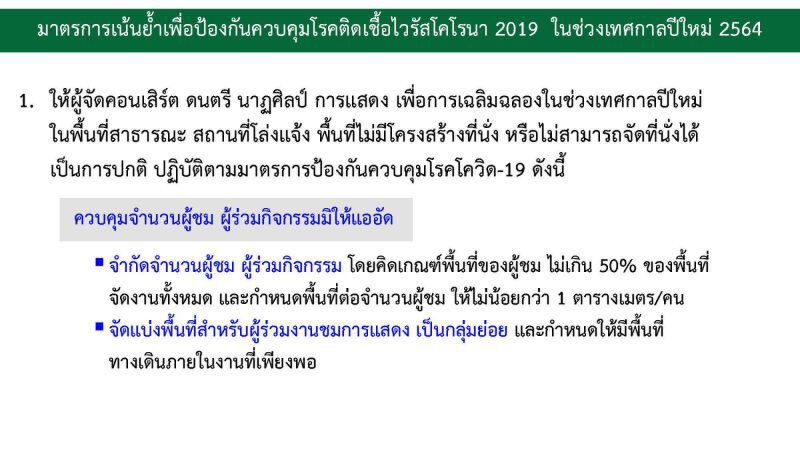 ศบค.เผยมาตรการคุมโควิดช่วงเทศกาลคริสต์มาส-ปีใหม่
