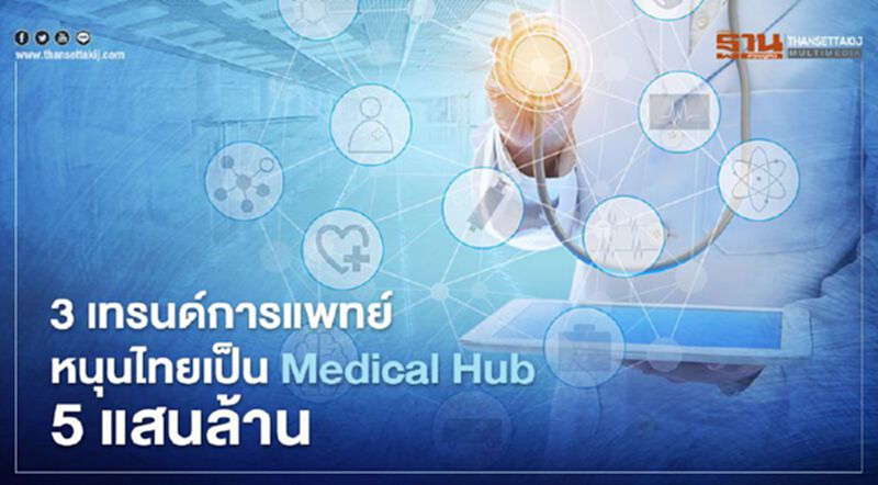 3 เทรนด์การแพทย์หนุนไทยเป็น Medical Hub เต็มรูปแบบ มูลค่าตลาดแตะ 5 แสนล้านบาท 3 เทรนด์การแพทย์หนุนไทยเป็น Medical Hub เต็มรูปแบบ มูลค่าตลาดแตะ 5 แสนล้านบาท