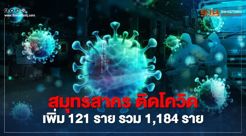 “สมุทรสาคร” พบผู้ติดเชื้อโควิดเพิ่ม 121 ราย รวม 1,184 ราย รอผล 4,125 ราย