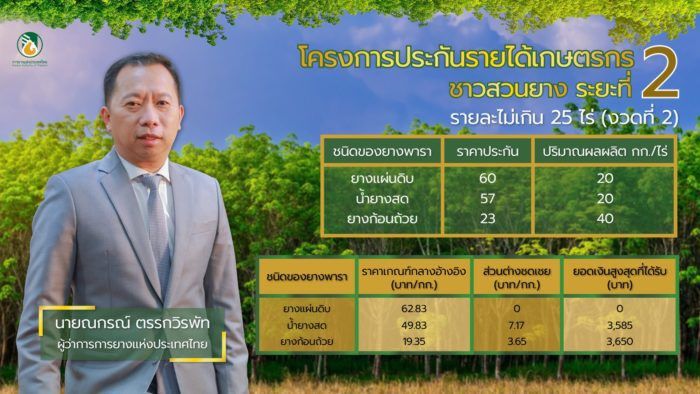ชาวสวนยางมีเฮ กยท.มอบของขวัญปีใหม่ ลุยจ่าย “เงินประกันราคายางพารา เฟส 2” พรุ่งนี้