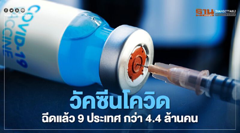 วัคซีนโควิดฉีดแล้ว 9 ประเทศ กว่า 4.4 ล้านคน วัคซีนโควิดฉีดแล้ว 9 ประเทศ กว่า 4.4 ล้านคน