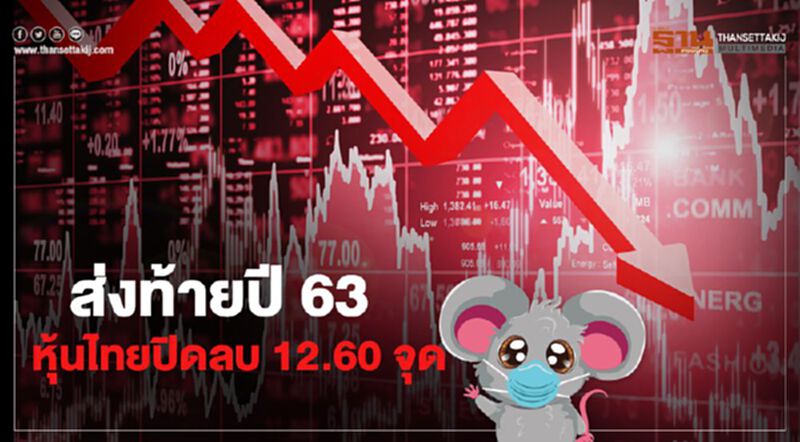 ส่งท้ายปี 63 หุ้นไทยปิดลบ 12.60 จุด ส่งท้ายปี 63 หุ้นไทยปิดลบ 12.60 จุด