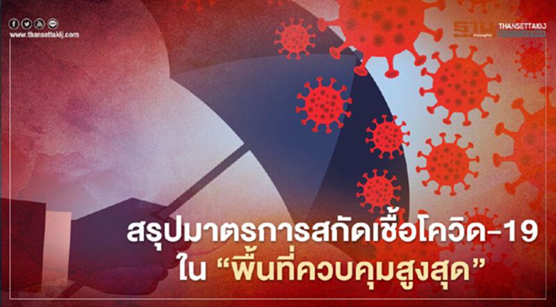 สรุปข้อห้าม “พื้นที่ควบคุมสูงสุด” สกัดเชื้อโควิด-19 สรุปข้อห้าม “พื้นที่ควบคุมสูงสุด” สกัดเชื้อโควิด-19