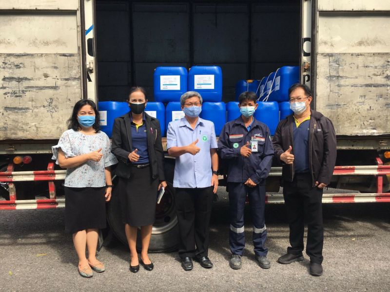“ดาว-โซลเวย์”มอบน้ำยาฆ่าเชื้อ 9,000 ลิตร หนุนระยองต้านโควิด