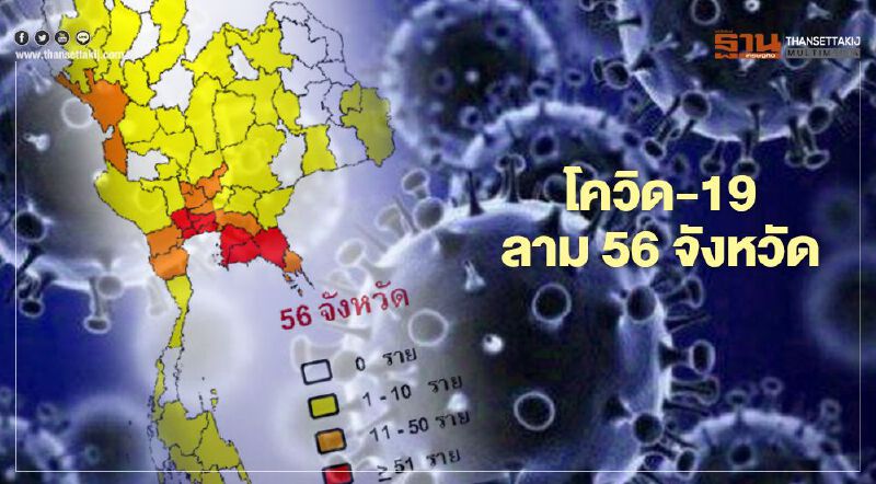 โควิด-19 ลาม 56 จังหวัด ติดเพิ่มอีก 2 "สิงห์บุรี-น่าน"