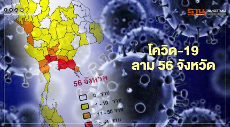 โควิด-19 ลาม 56 จังหวัด ติดเพิ่มอีก 2 "สิงห์บุรี-น่าน" โควิด-19 ลาม 56 จังหวัด ติดเพิ่มอีก 2 "สิงห์บุรี-น่าน"