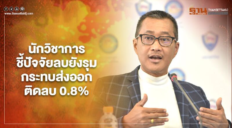 นักวิชาการชี้ปัจจัยลบยังรุม  กระทบส่งออกติดลบ0.8%