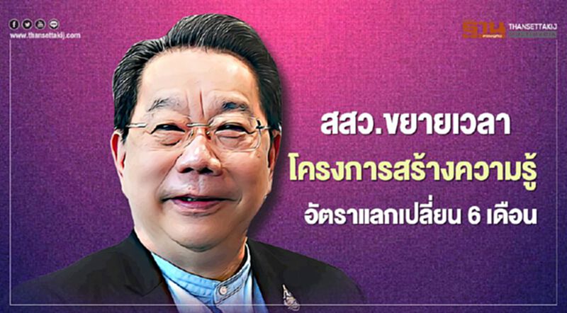 “สสว.” ขยายเวลาโครงการสร้างความรู้อัตราแลกเปลี่ยนรับมือเงินบาทแข็ง “สสว.” ขยายเวลาโครงการสร้างความรู้อัตราแลกเปลี่ยนรับมือเงินบาทแข็ง