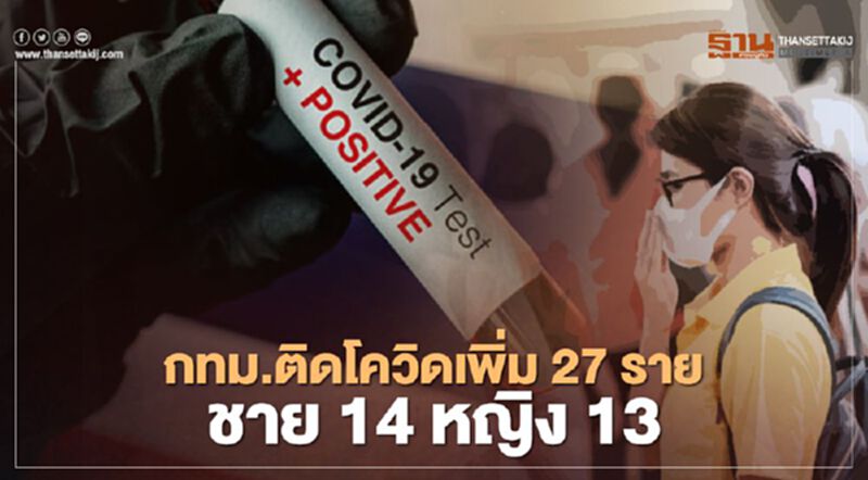 กทม.ติดเชื้อโควิดเพิ่มอีก 27 ราย ชาย 14 หญิง 13 สะสมพุ่ง 553 ราย กทม.ติดเชื้อโควิดเพิ่มอีก 27 ราย ชาย 14 หญิง 13 สะสมพุ่ง 553 ราย