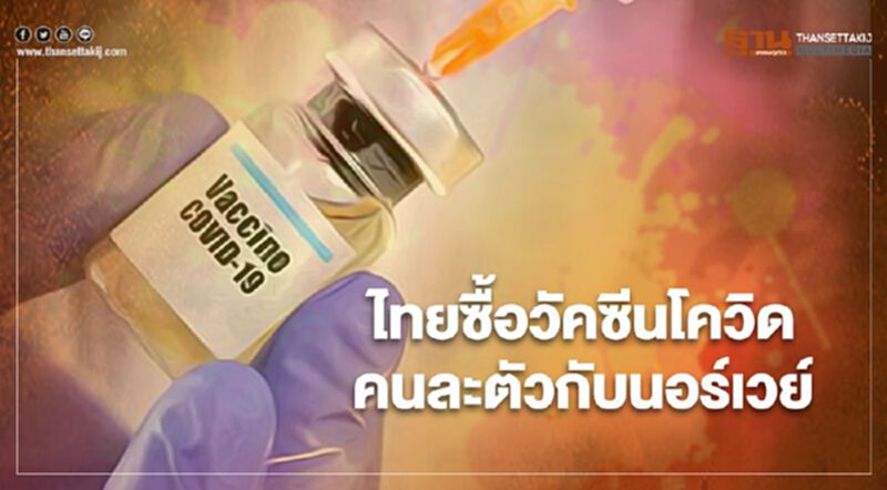 สธ.ยัน ไทยซื้อวัคซีนต้านโควิดคนละตัวกับนอร์เวย์ สธ.ยัน ไทยซื้อวัคซีนต้านโควิดคนละตัวกับนอร์เวย์