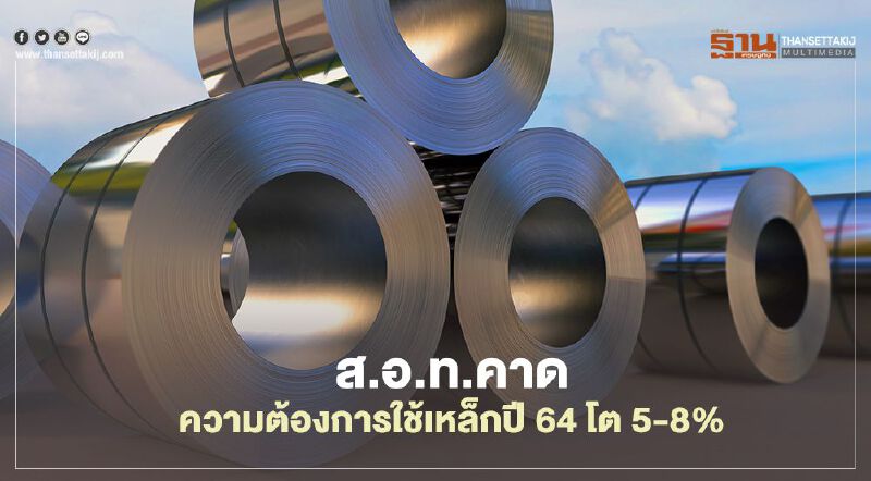ส.อ.ท.คาดความต้องการใช้เหล็กปี 64 โต 5-8% 