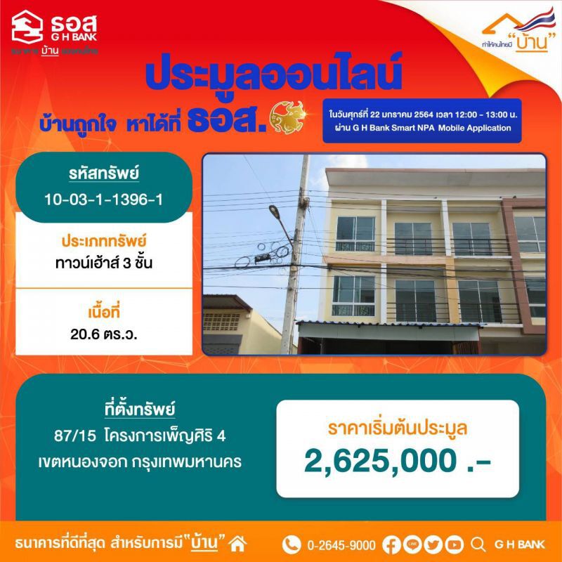 ไฮไลท์บ้าน-คอนโด-ทาวน์เฮ้าส์-อาคารพาณิชย์ ที่เข้าร่วมประมูลในครั้งนี้