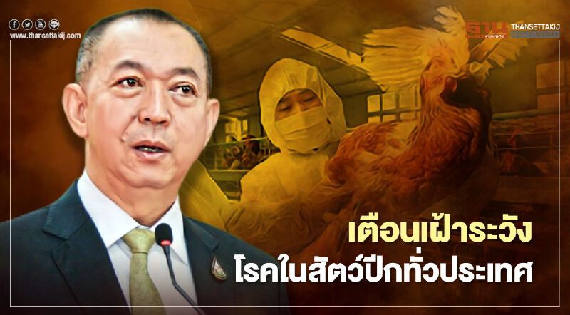 “รมว.เกษตรฯ”เตือนเฝ้าระวังโรคในสัตว์ปีกทั่วไทยชี้จว.ชายแดนเสี่ยงสูง