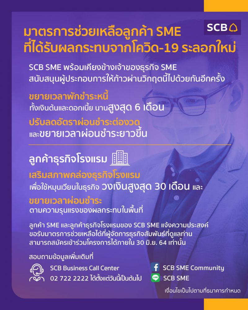 ไทยพาณิชย์ออกมาตรการร่วมเยียวยา SMEs